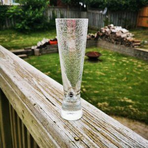 Vintage Warsteiner German Crackle Glass Beer Glass